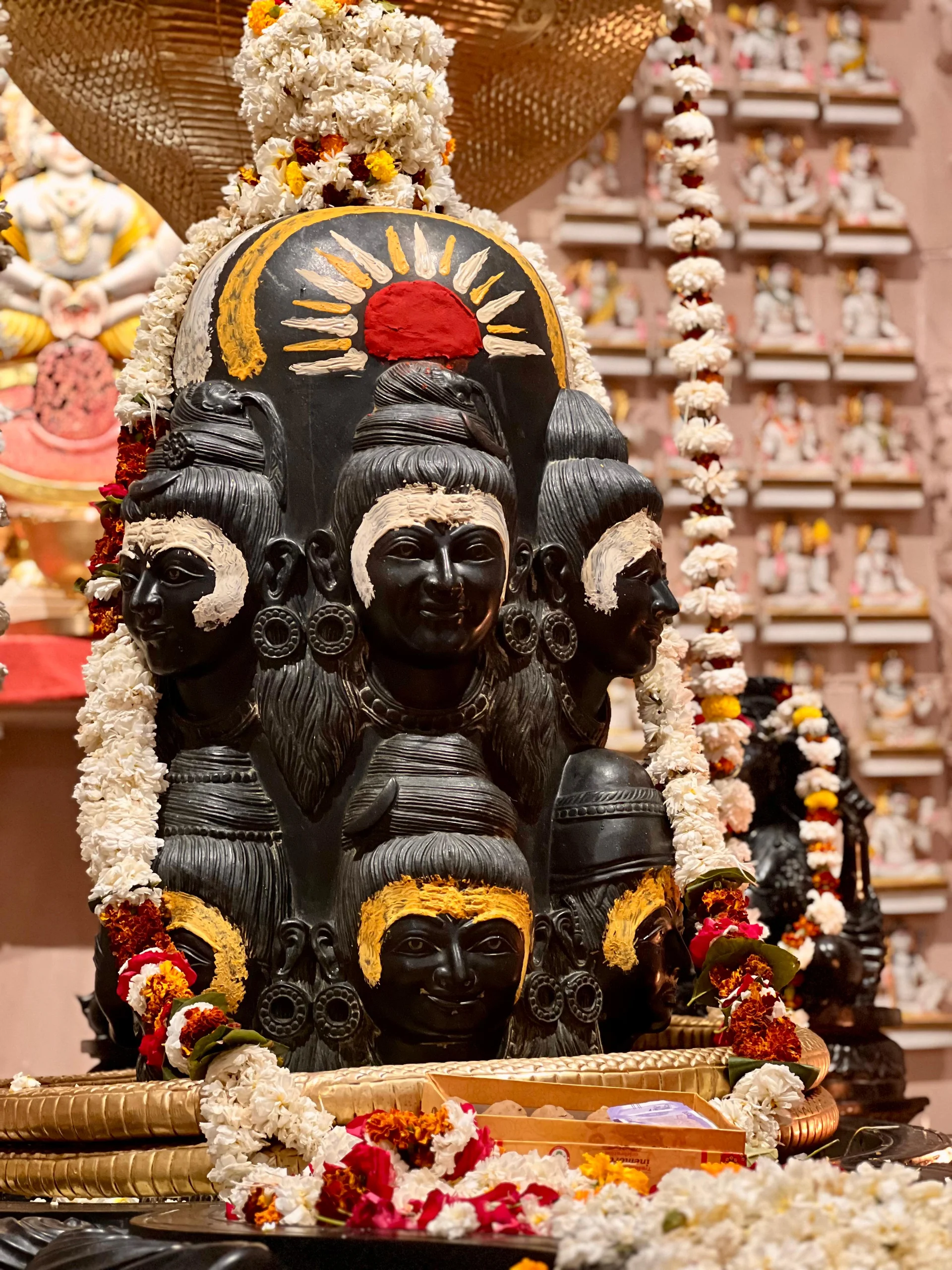 Sacred Shiva Lingam with 1,008 statues at OM Ashram Jadan during Maha Shivaratri.